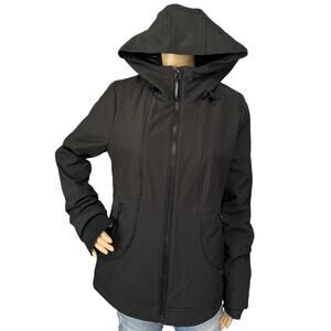 Guess Softshell Hooded Jacket Black Water + Wind Resistant Full Zip Size M